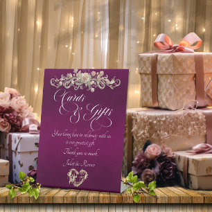 Signe De Table Roses & Cartes Cœur & Cadeaux - Plum