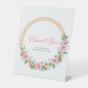 Signe De Table Roses roses pastel et baby's breath Desert Bar