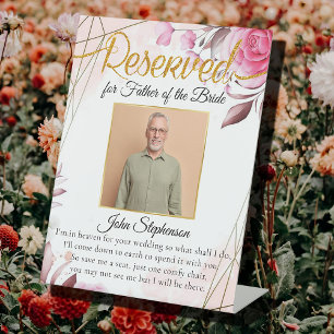 Signe De Table Rosy Floral Enregistrer un siège Photo Mariage Mem