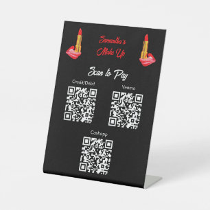 Signe De Table Rouge à lèvres sur la langue Noir avec nom personn