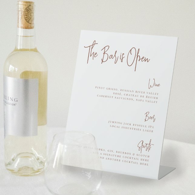 Signe De Table Rouille | Menu de barre de script manuscrit modern (Créateur téléchargé)