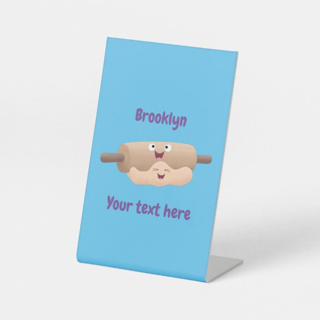 Signe De Table Rouleau à pâtisserie mignon et pâtisserie en pâte  (Recto)