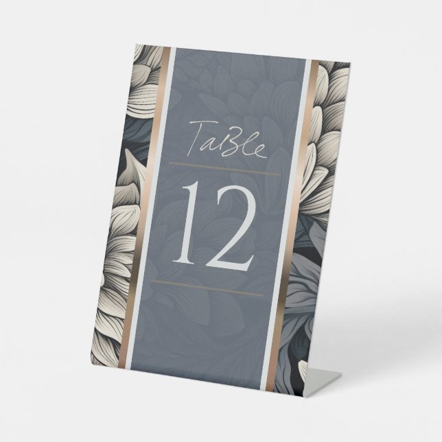 Signe De Table Royal Blue & Champagne Blanc (Recto)