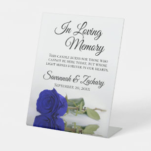 Signe De Table Royal Blue Rose Love Mémoire Mariage Memorial