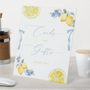 Signe De Table Rubans Bleus & Citrons Cartes & Cadeaux Italiens