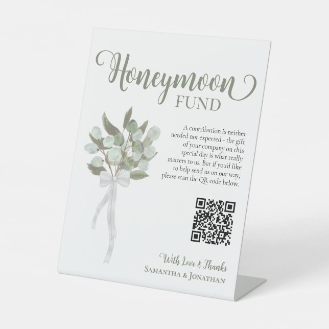 Signe De Table Russe Eucalyptus Bouquet Honeymoon Fund Code QR (Recto)