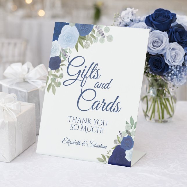 Signe De Table Rustic Blue Boho Floral Cadeaux & Cartes Mariage (Créateur téléchargé)