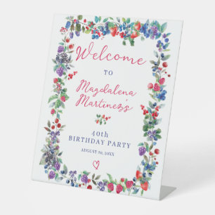 Signe De Table Rustic Boho Berry été 40e anniversaire Bienvenue