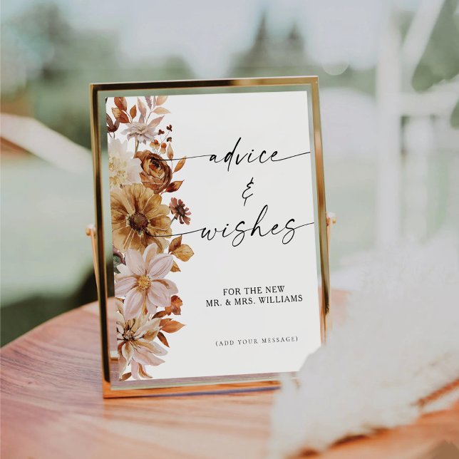 Signe De Table Rustic Fall Leaves Conseils & Wings Pedes (Créateur téléchargé)