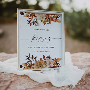 Signe De Table Rustic Fall quitte Invité Combien de baisers