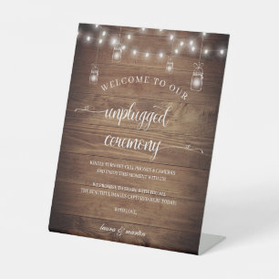 Signe De Table Rustic Grange Bois Coeur Script Cérémonie débranch