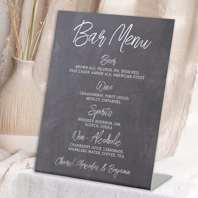 Signe De Table Rustic Mariage Bar Menu boisson personnalisée (Créateur téléchargé)