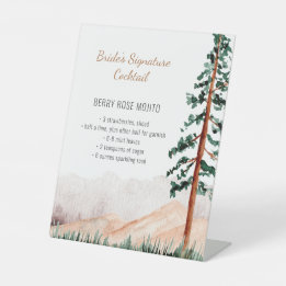 Signe De Table Rustic Mountain Landscape Bride Signature Cocktail