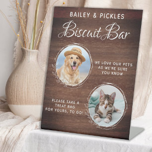 Signe De Table Rustic Pet Mariage Photo personnalisée Chien Trait