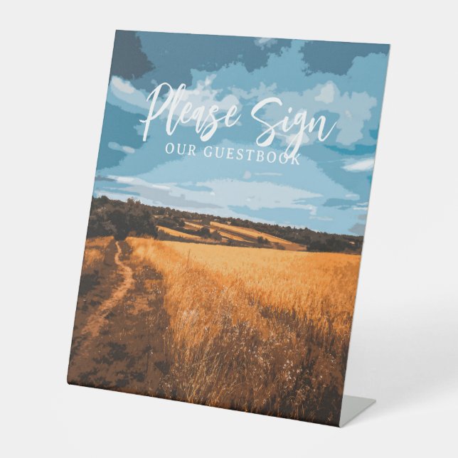 Signe De Table Rustic Sunlit Summer Golden Field Country (Recto)