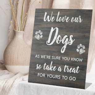 Signe De Table Rustic We Love Our Dogs Biscuit Bar Wedding Favor