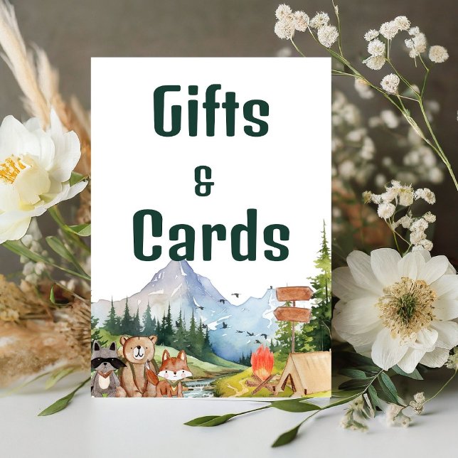 Signe De Table Rustic Woodland Animaux cadeau & carte Anniversair (Créateur téléchargé)