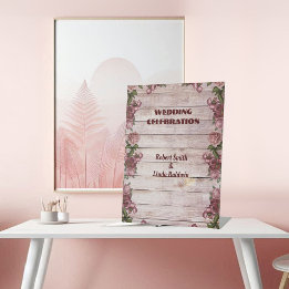 Signe De Table Rustic Woodland Rose Floral Mariage campagnard Par