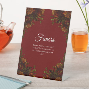Signe De Table Rustique Red Fall Élégant Mariage gothique
