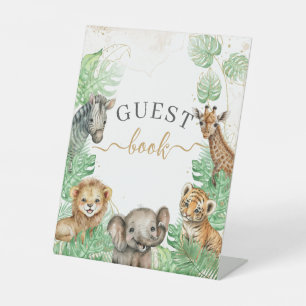 Signe De Table Safari animaux Baby shower tropical livre d'or