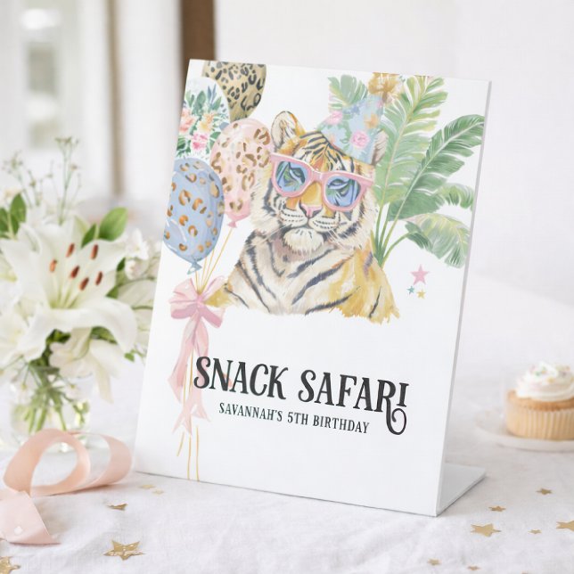 Signe De Table Safari Snack Fête d'anniversaire Jungle (Créateur téléchargé)