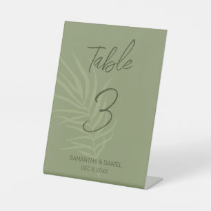 Signe De Table Sage Green Botanical Boho Mariage