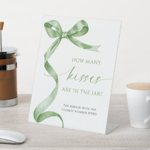 Signe De Table Sage Green Bow Combien De Baisers Sont Dans Le Jar