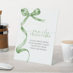 Signe De Table Sage Green Bow Traditions Familiales Préférées Jeu
