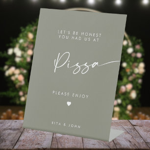 Signe De Table Sage Green Chic Moderne Pizza Bar Mariage Signal