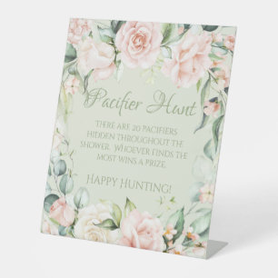 Signe De Table Sage Green Floral Baby shower Pacifier chasse jeu