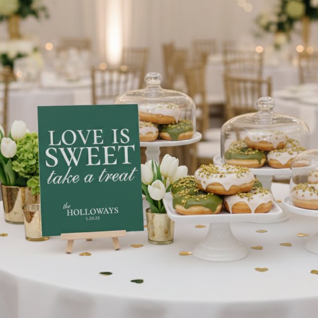 Signe De Table Sage Green Love est le dessert Mariage doux (Add a touch of charm to your reception with this Sage Green “Love is Sweet” Wedding Dessert Sign!)