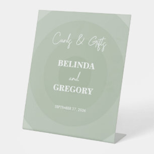 Signe De Table Sage Green Moderne Monogramme Cartes de Mariage &