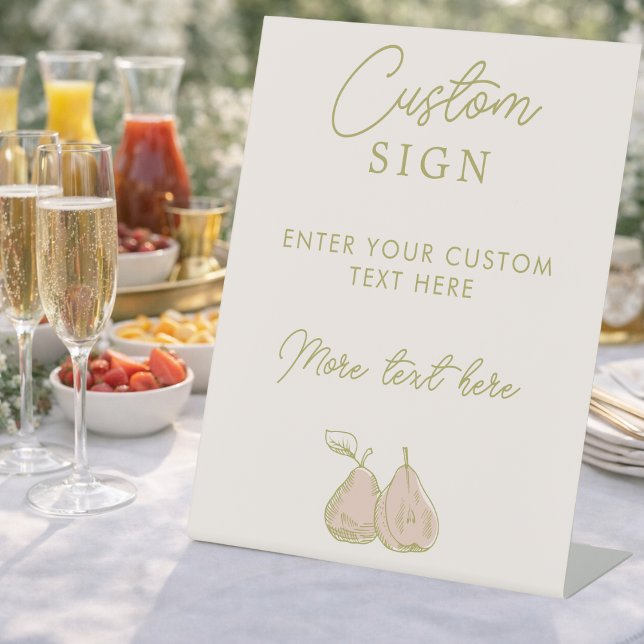 Signe De Table Sage Green Perfect Pear Bridal Shower Custom Sign (Créateur téléchargé)