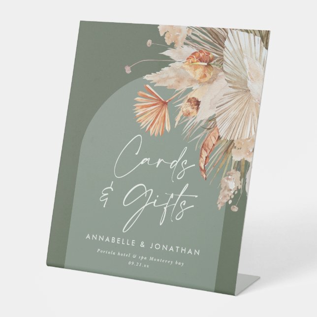 Signe De Table Sage Green Rustic Wedding Cartes & Cadeaux (Recto)