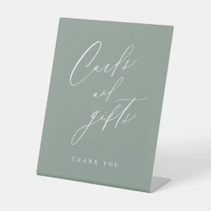 Signe De Table Sage green script moderne cartes mariages et cadea