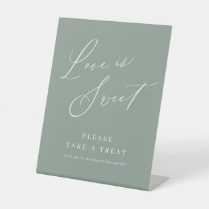 Signe De Table Sage vert script moderne mariage amour est doux