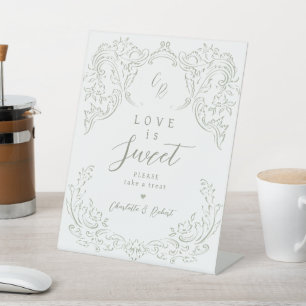 Signe De Table Sage Vintage Flourish Monogramme L'amour est doux