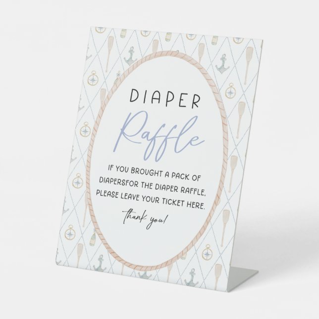 Signe De Table Sailboat Baby Shower Games - Diaper Raffle (Recto)