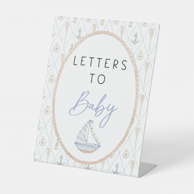 Signe De Table Sailboat Baby Shower Games - Letters to Baby (Recto)