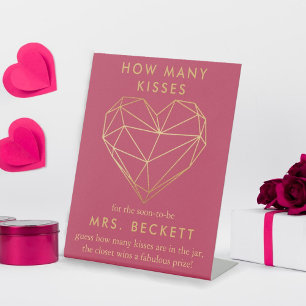 Signe De Table Saint Valentin Fête des mariées Combien de baisers