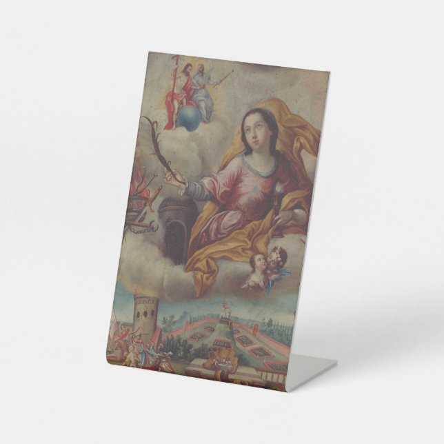Signe De Table Sainte-Barbe Vierge et martyre (Recto)