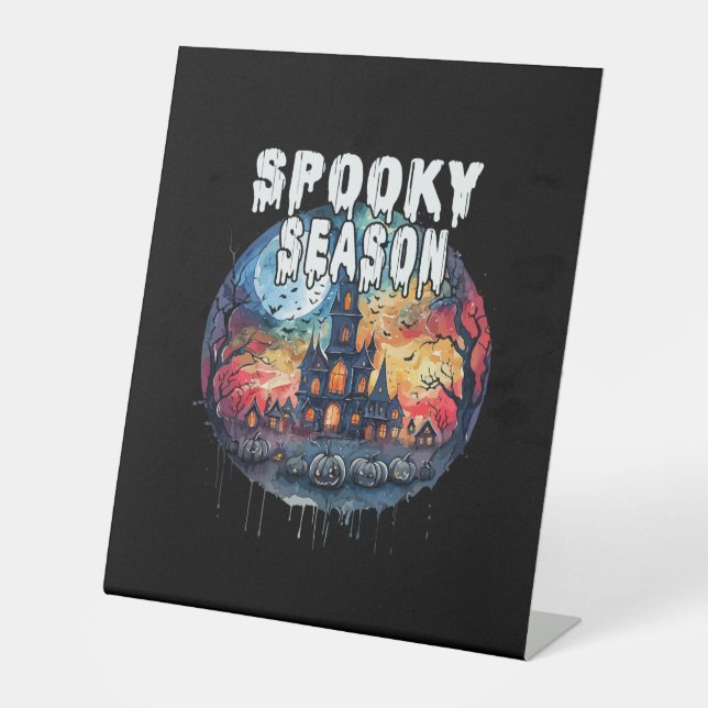 Signe De Table Saison d'Halloween effrayante (Recto)