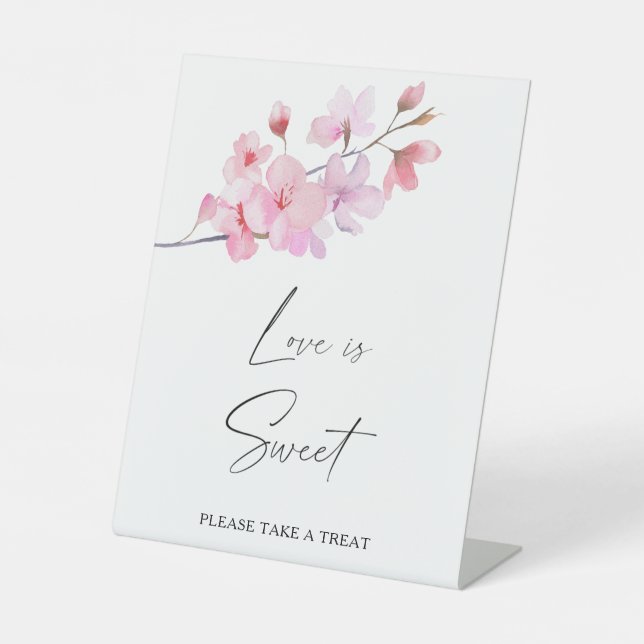 Signe De Table sakura - l'amour est doux, prenez une friandise (Recto)