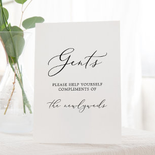 Signe De Table Salle de bain Delicic Black Calligraphy Gents