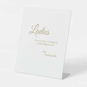 Signe De Table Salle de bain pour dames de la Calligraphie Or Sim
