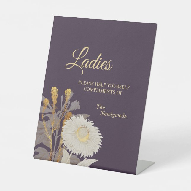 Signe De Table Salle de bain pour dames Mariage Antique Fleur de  (Recto)