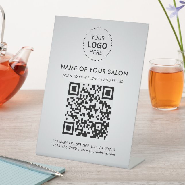 Signe De Table Salon Business QR Code et logo (In SItu)