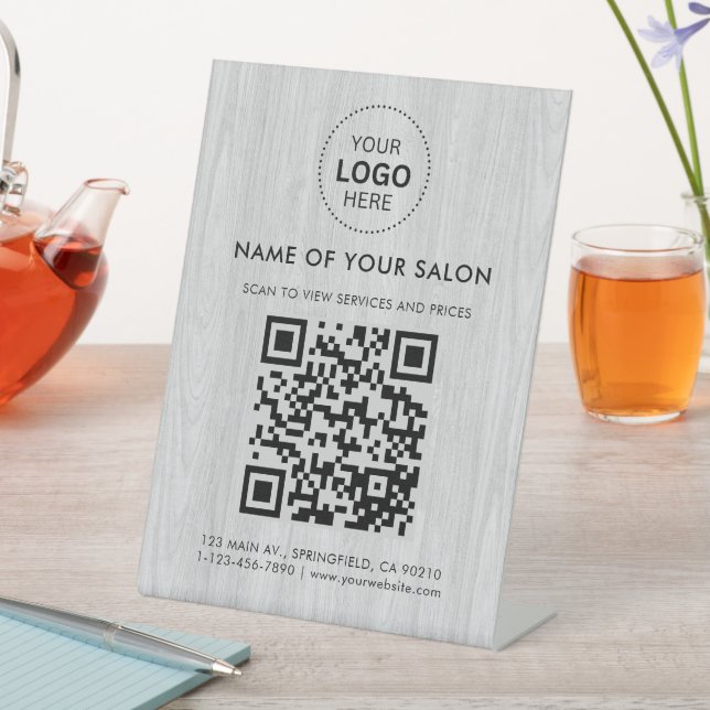 Signe De Table Salon Business QR Code et logo (In SItu)