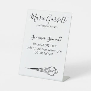 Signe De Table Salon de ciseaux vintages