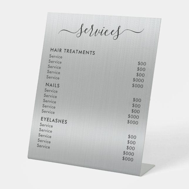 Signe De Table Salon de Parties scintillant en argent de luxe Fou (Recto)